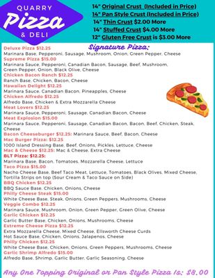 Menu photo 7 Quarry Pizza & Deli Sandstone, MN Menu photo 7 Quarry Pizza & Deli Sandstone, MN