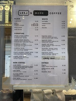 Menu photo 7 Less & More Coffee Portland, OR Menu photo 7 Less & More Coffee Portland, OR