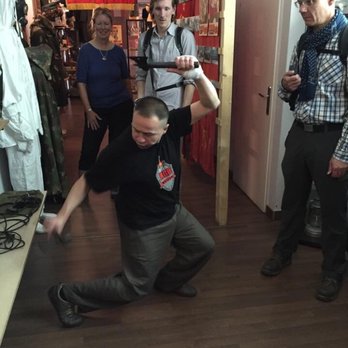 KGB Museum - The guide showing us how to take someone's knees out - Museums Near Me - Prague, Puerto Rico KGB Museum - The guide showing us how to take someone's knees out - Museums Near Me - Prague, Puerto Rico