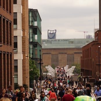 Tate Modern - Millennium Bridge and the Tate Modern Art Museum. Entrance is free of charge but,  they do accept donations. - Art Museums Near Me - London, XGL