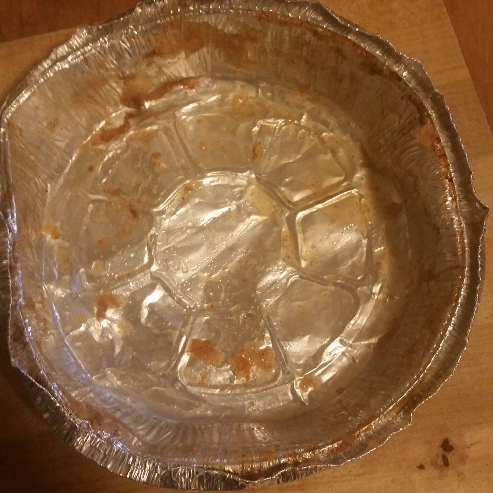 This is all that is left after consuming the most delicious Peach cobbler in my life. This is all that is left after consuming the most delicious Peach cobbler in my life.