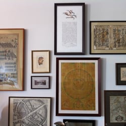 theketubah - Our beautiful Ketubah, right at the top-center of the picture wall.