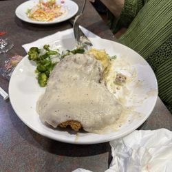 Terrace Café - Chicken fried steak, mashed potatoes and broccoli.
