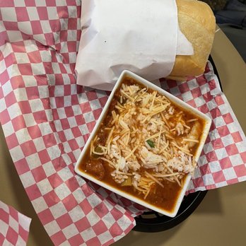 Gumbo House - Lunch Special: Cup of Jambalaya && 1/2 BBQ Pork Po Boy - Cajun/Creole Near Me - Anchorage, Alaska