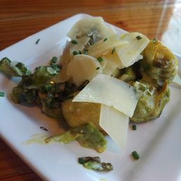 Caesar Brussel Sprouts - Deep fried Brussel sprouts, caesar dressing topped with shaved parmesan.