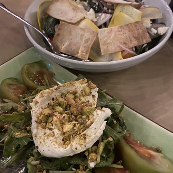 Robins Restaurant - Burrata and tomato, Lebanese salad - New American Near Me - Cambria, California Robins Restaurant - Burrata and tomato, Lebanese salad - New American Near Me - Cambria, California