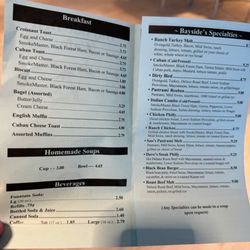 Bayside Deli Cafe - Menu