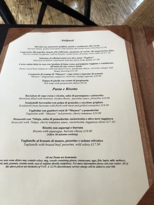 Menu photo 2 Osteria dell'Angolo London, XGL