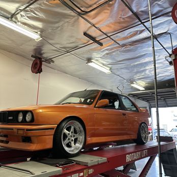 EMT Auto Repair - E30 m3 on alignment rack - Auto Repair Near Me - Westminster, California EMT Auto Repair - E30 m3 on alignment rack - Auto Repair Near Me - Westminster, California