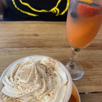 Bermudas - Cappuccino and a Cherry Mimosa - Breakfast & Brunch Near Me - Arecibo, Puerto Rico Bermudas - Cappuccino and a Cherry Mimosa - Breakfast & Brunch Near Me - Arecibo, Puerto Rico