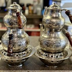Istanbul Cafe And Bakery - These Turkish teapots are so elegant!