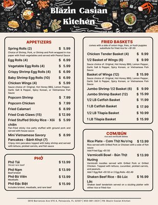 Menu photo 3 Blazin Casian Kitchen Pensacola, FL