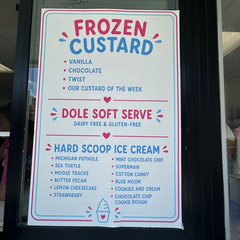 Summer Sundae’s - Frozen custard and hard scoop menu - Ice Cream & Frozen Yogurt Near Me - Oxford, Michigan Summer Sundae’s - Frozen custard and hard scoop menu - Ice Cream & Frozen Yogurt Near Me - Oxford, Michigan