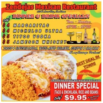 Zendejas Mexican Restaurant - The advertised special, the food is great but the price isn't correct - Mexican Near Me - San Dimas, California