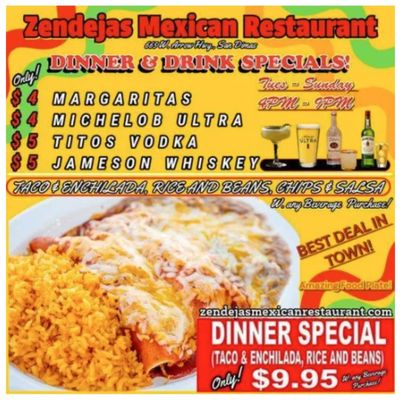 Menu photo 1 Zendejas Mexican Restaurant San Dimas, CA
