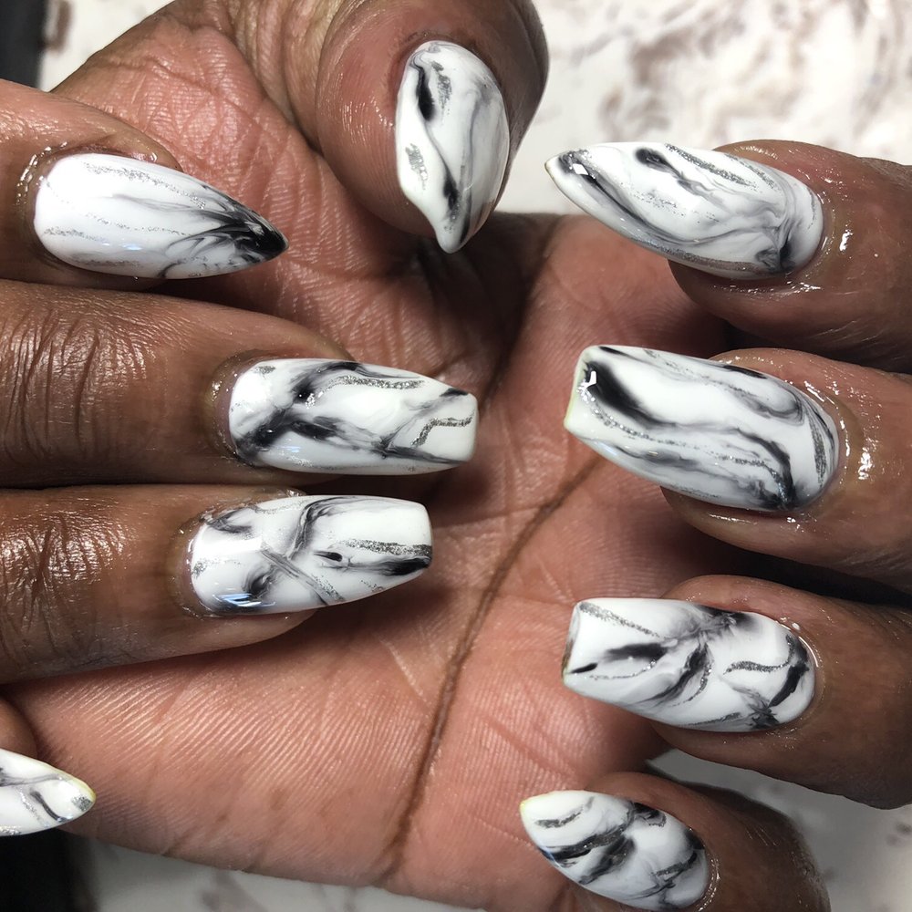 Celebrity Nails - She did it again . The Marble effect. - Nail Salons Near Me - Edmond, Oklahoma Celebrity Nails - She did it again . The Marble effect. - Nail Salons Near Me - Edmond, Oklahoma