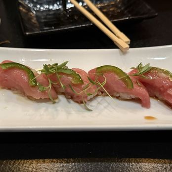 Sushi Fumi - toro with jalapeño cilantro & truffle ponzu sauce - Sushi Bars Near Me - Los Angeles, California Sushi Fumi - toro with jalapeño cilantro & truffle ponzu sauce - Sushi Bars Near Me - Los Angeles, California