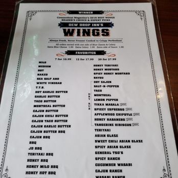 Dew Drop Inn - Wing menu - Bars Near Me - Derby, Connecticut