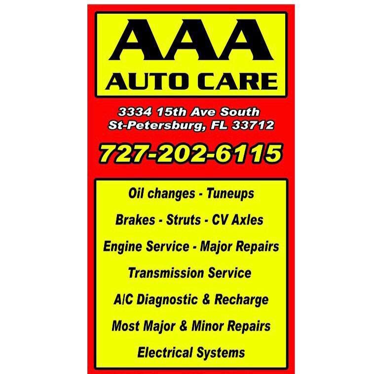 AAA AUTO CARE 3334 15th Ave S, St. Petersburg, Florida Auto Repair