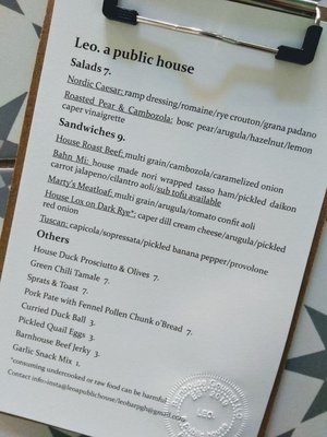 Menu photo 6 Leo. a public house Pittsburgh, PA