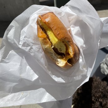 Bean Bar Café - Sausage, Egg and Cheese Bagel Sandwich - Breakfast & Brunch Near Me - San Francisco, California Bean Bar Café - Sausage, Egg and Cheese Bagel Sandwich - Breakfast & Brunch Near Me - San Francisco, California