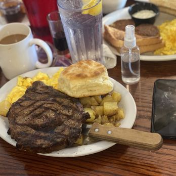 Marie's Diner - Ribeye- it was good but bland. I had to take it home and add some seasoning to it. It was just hot Rib Eye Steak (14 Oz.) and biscuit is - Breakfast & Brunch Near Me - La Plata, Maryland Marie's Diner - Ribeye- it was good but bland. I had to take it home and add some seasoning to it. It was just hot Rib Eye Steak (14 Oz.) and biscuit is - Breakfast & Brunch Near Me - La Plata, Maryland