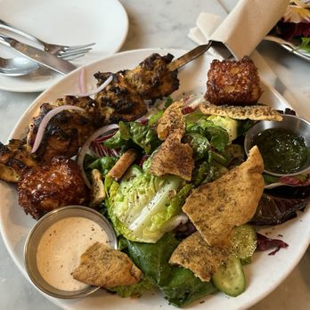 Shuka - Chicken and lamb kebab platter - Mediterranean Near Me - New York, New York