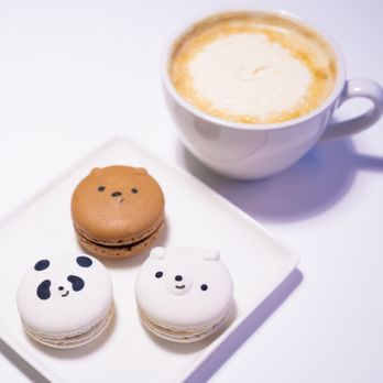 Bearista Cafe - three macarons and a cup of coffee - Coffee & Tea Near Me - East Lancaster, Pennsylvania Bearista Cafe - three macarons and a cup of coffee - Coffee & Tea Near Me - East Lancaster, Pennsylvania