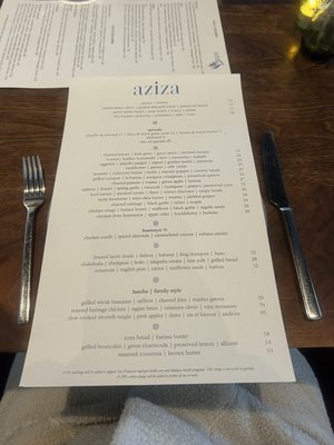 Menu photo 1 Aziza San Francisco, CA Menu photo 1 Aziza San Francisco, CA