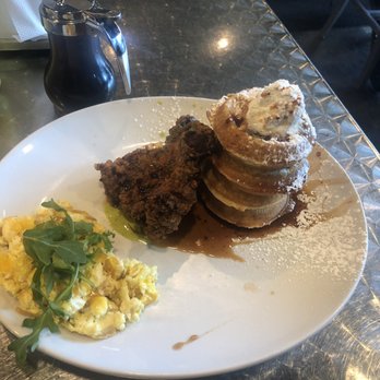 True Flavors Diner - Chicken & waffles with a side of scrambled eggs and cheese. - Diners Near Me - Durham, North Carolina True Flavors Diner - Chicken & waffles with a side of scrambled eggs and cheese. - Diners Near Me - Durham, North Carolina