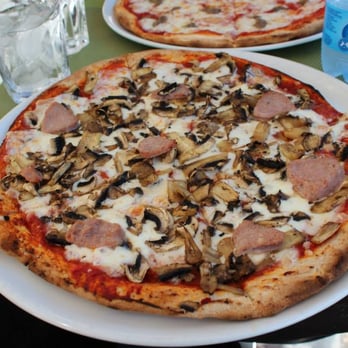 Squisito Cook - 9 euro Pizza Romanaccia...mushrooms and sausages...pretty good! - Cafes Near Me - Rome, RM