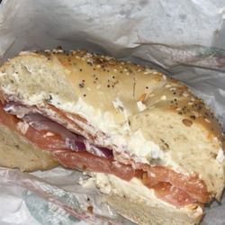 Bagel World II Bakery & Deli - Nova lox sandwich on evening bagel
