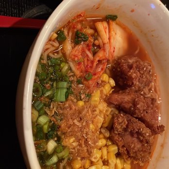 RAMEN-SAN - Kimchi & Chicken Karaage Ramen with spicy chicken broth instead - Ramen Near Me - Chicago, Illinois RAMEN-SAN - Kimchi & Chicken Karaage Ramen with spicy chicken broth instead - Ramen Near Me - Chicago, Illinois