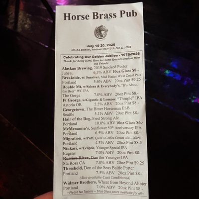Menu photo 2 Horse Brass Pub Portland, OR