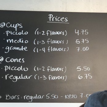 Gelataio - Prices.... worth it! - Gelato Near Me - San Carlos, California