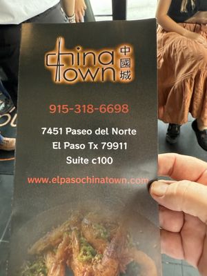 Menu photo 4 China Town El Paso, TX