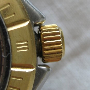 Danforth Jewellers - The crown-stem replacement that juts out with a 2 mm gap. This was deemed acceptable by the professionals at Danforth Jewellers. - Watch Repair Near Me - Toronto, Ontario