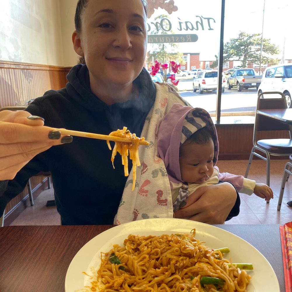 Enjoying my plate of Pad Thai! Enjoying my plate of Pad Thai!