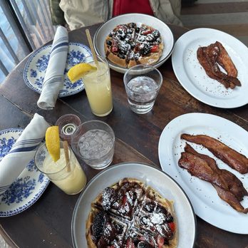 Beatnik On The River - Waffles & a side of bacon - Cocktail Bars Near Me - Chicago, Illinois Beatnik On The River - Waffles & a side of bacon - Cocktail Bars Near Me - Chicago, Illinois