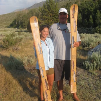 Community Skis - Customers with skis. Pictures of several species of Eastern Sierra trout - Sporting Goods Near Me - Mammoth Lakes, California Community Skis - Customers with skis. Pictures of several species of Eastern Sierra trout - Sporting Goods Near Me - Mammoth Lakes, California