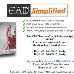 CAD Simplified - Learn AutoCAD in two days! CAD classes in San Francisco - https://cadsimplified.com/group-classes/autocad-training/autocad-classes-level-1/