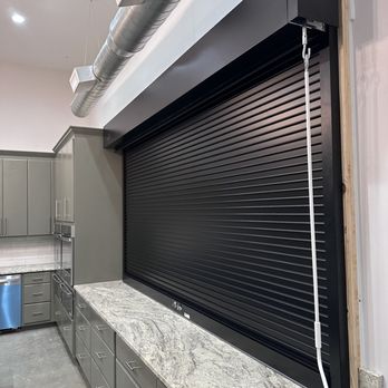 Commonwealth Garage Door - Aluminum Counter Shutter Powder Coat Black - Garage Door Services Near Me - Richmond, Virginia Commonwealth Garage Door - Aluminum Counter Shutter Powder Coat Black - Garage Door Services Near Me - Richmond, Virginia