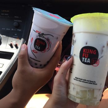 Kung Fu Tea - Taro Green Milk Tea and Coconut Milk Tea with Nata Jelly - Bubble Tea Near Me - Annandale, Virginia