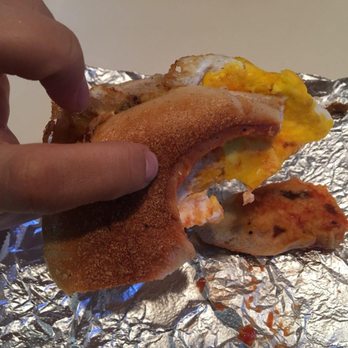 Sunrise Bagels & Cafe - Bagel falling apart. Half the bagel had no egg and cheese on it and was soaked in ketchup. - Bagels Near Me - Wyckoff, New Jersey