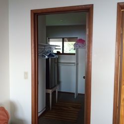 A Beautiful Edge of the World - Closet of the upstairs room + a small fridge/freezer