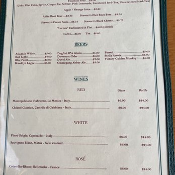 Nick's Pizza - Forest Hills - Beverage Menu - Pizza Near Me - Forest Hills, New York