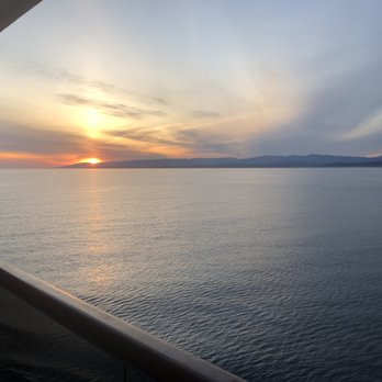 Carnival Splendor - 6/2022-Sunset from the room's balcony - Boat Tours Near Me - Seattle, Washington