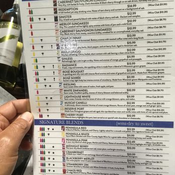 Door Peninsula Winery - Tasting list. 7 pours for free. - Wineries Near Me - Sturgeon Bay, Wisconsin