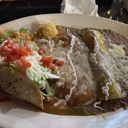 Combo #5 Enchilada, Chile Relleno & Crispy Taco Combo #5 Enchilada, Chile Relleno & Crispy Taco