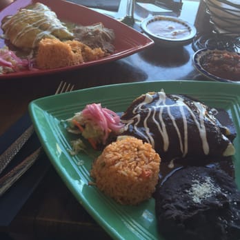 Maggie's Blue Rose - Chicken enchiladas in back, duck enchiladas in front - Mexican Near Me - Avalon, California